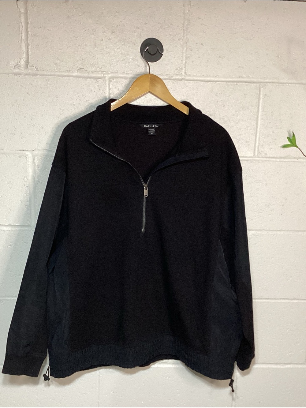 Athleta Women’s Black Zip-Neck Pullover Sweatshirt
